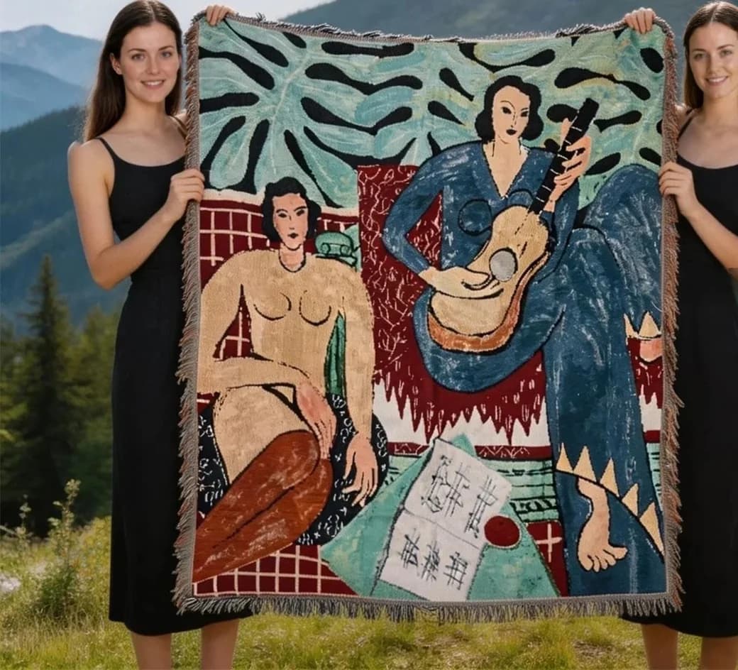 Manta de Tapeçaria Tecida Estilo Matisse para Decoração de Parede