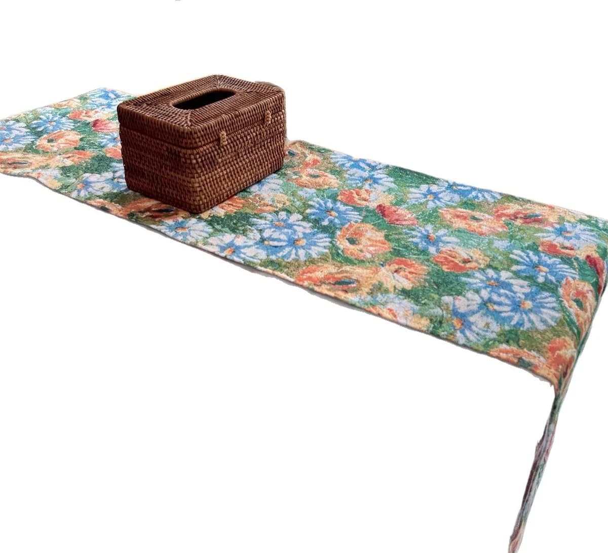 Caminho de Mesa e Jogo Americano Jardim Monet, Tecido Mistura de Algodão