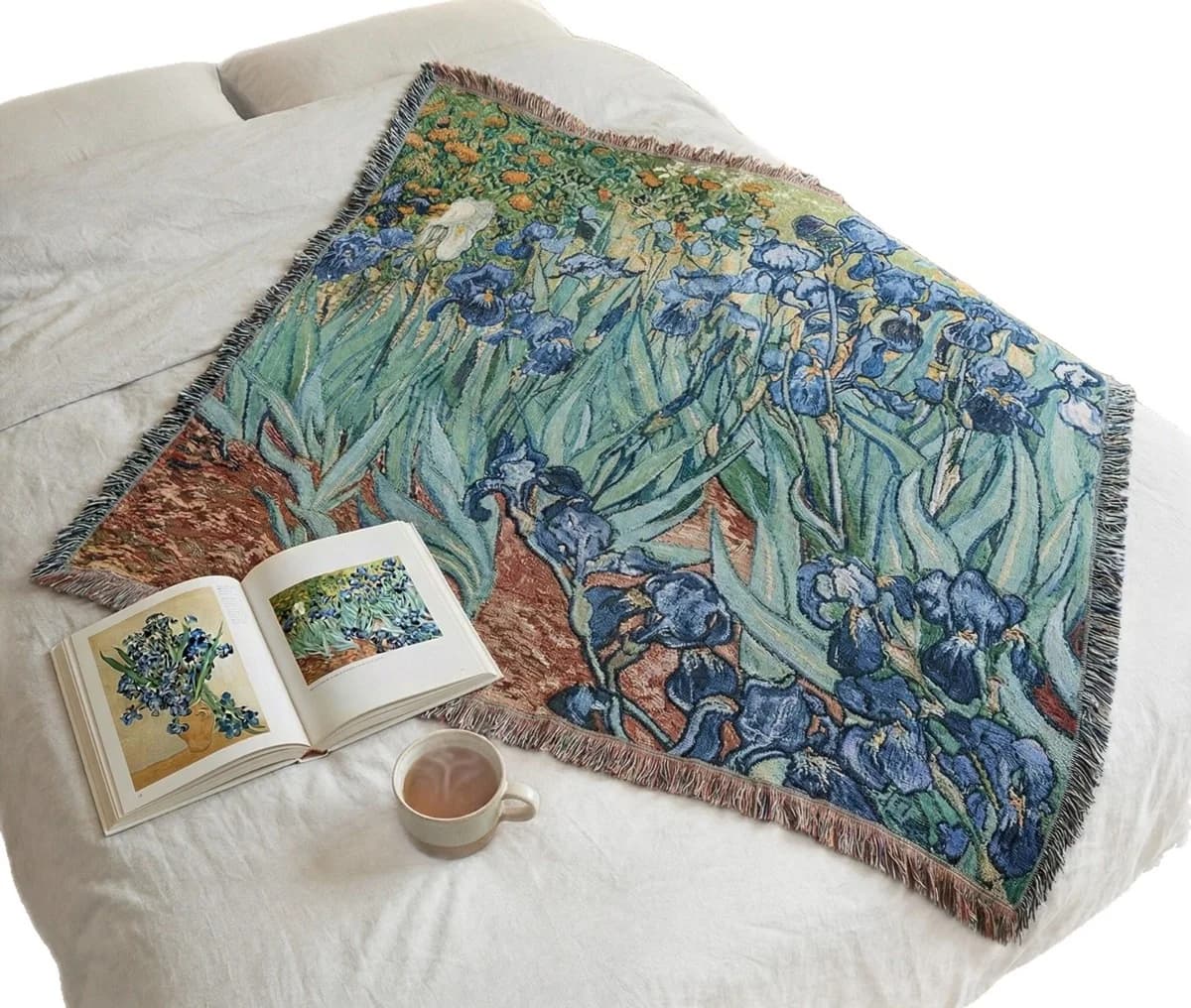 Manta de Tapeçaria Estilo Van Gogh em Mistura de Algodão para Sofá