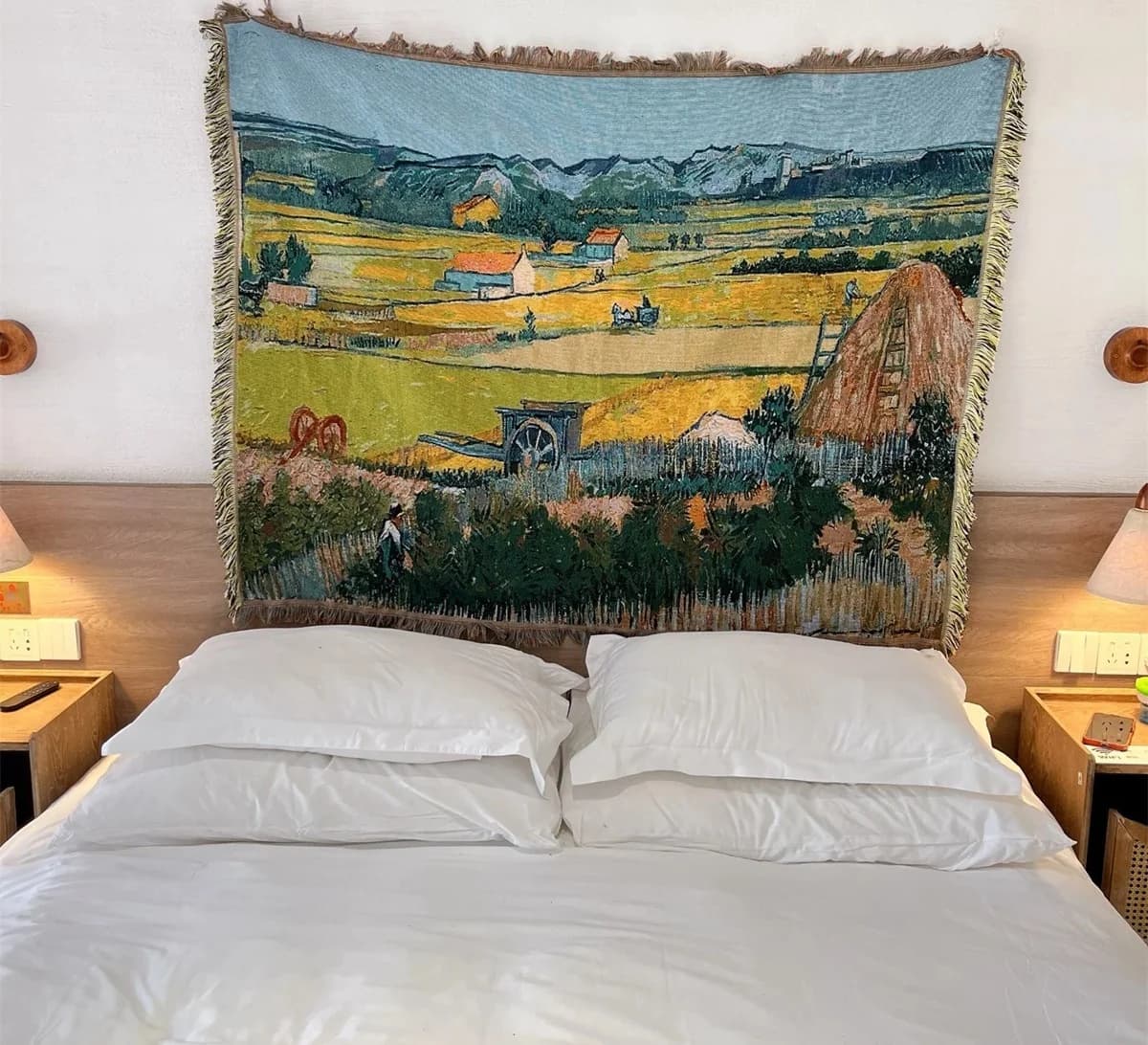 Manta de Sofá Tricotada com Estampa Van Gogh