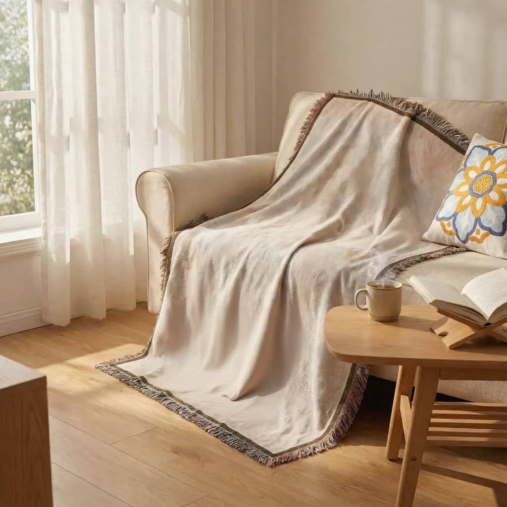 Manta de Tapeçaria Tecida para Sofá, Cama e Decoração de Parede