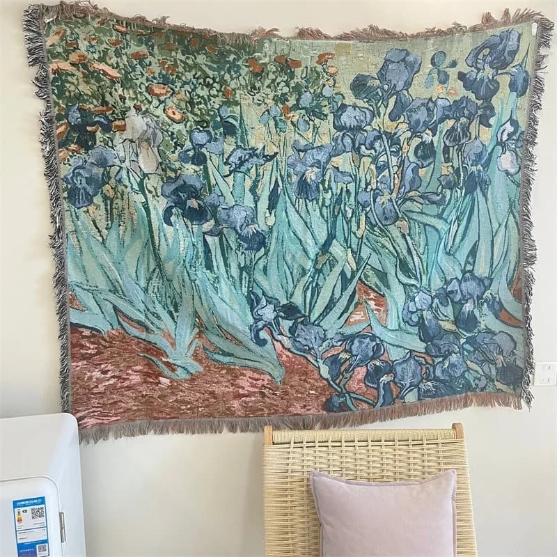 Manta Decorativa Tapeçaria Arte Van Gogh em Algodão para Parede