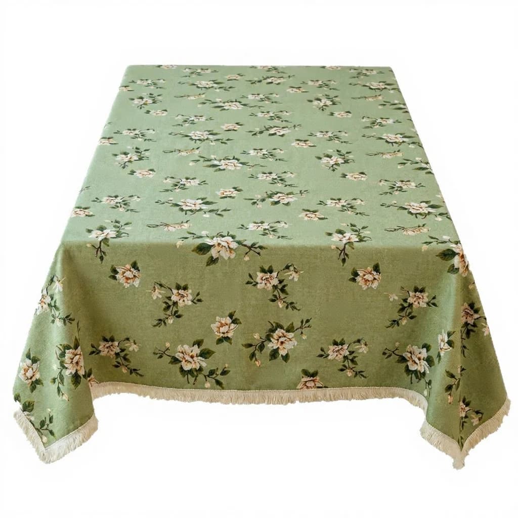 Decoração Rústica com Caminho de Mesa e Toalha Jacquard Floral