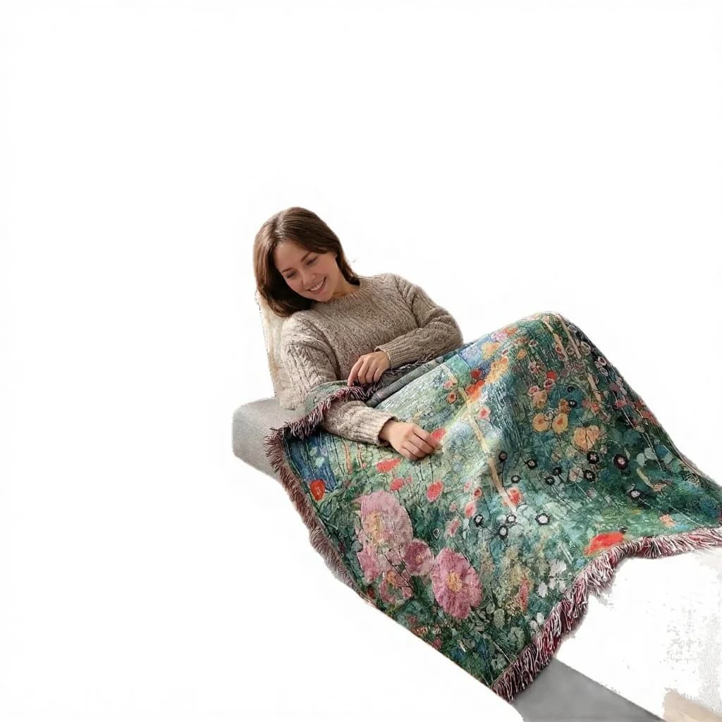 Manta Decorativa Tapeçaria Jardim Secreto Klimt para Sofá e Parede