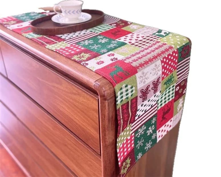 Passadeira de Natal em Algodão e Linho Decoração Festiva para Jantar