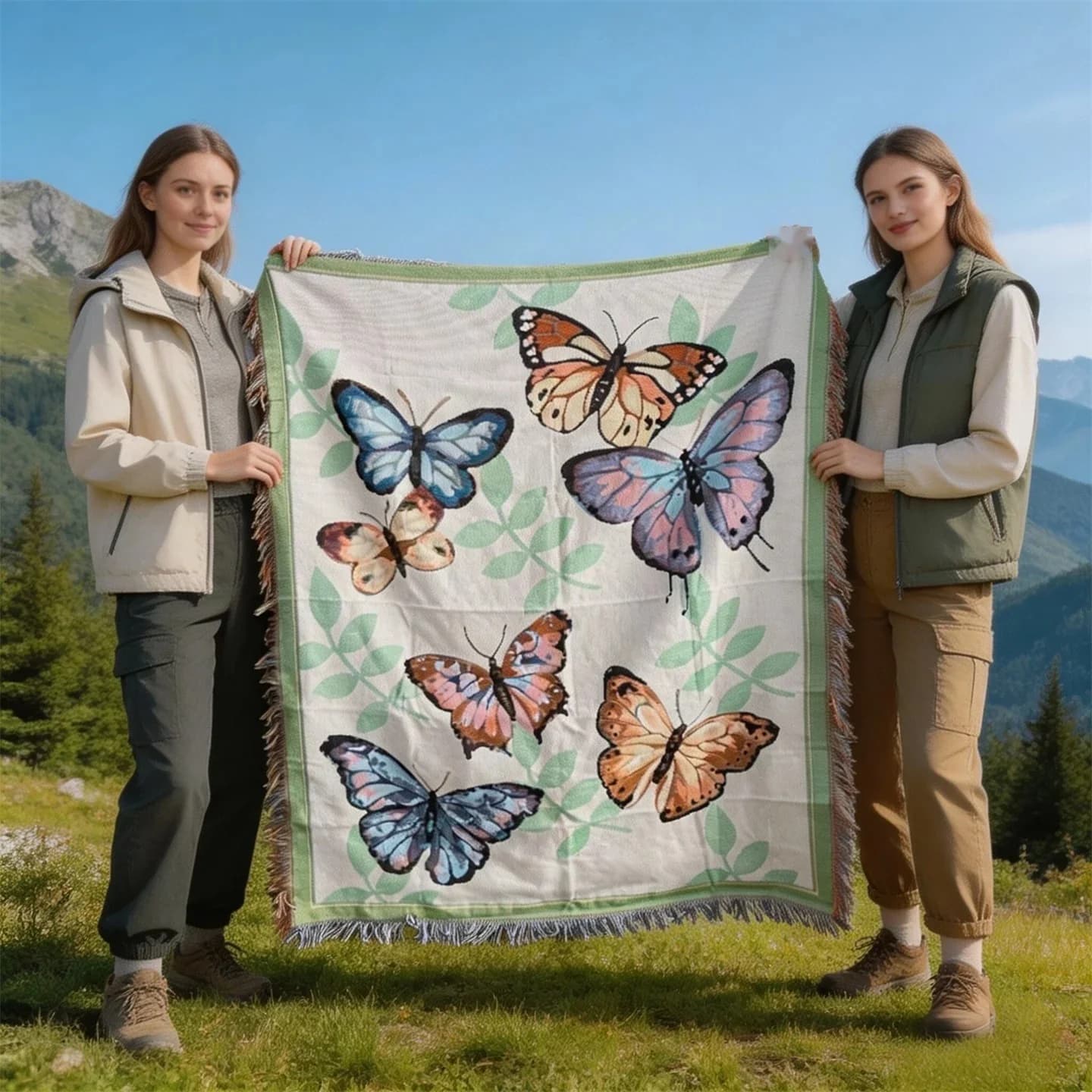 Manta Decorativa com Franjas para Sofá e Cama, 130x160cm