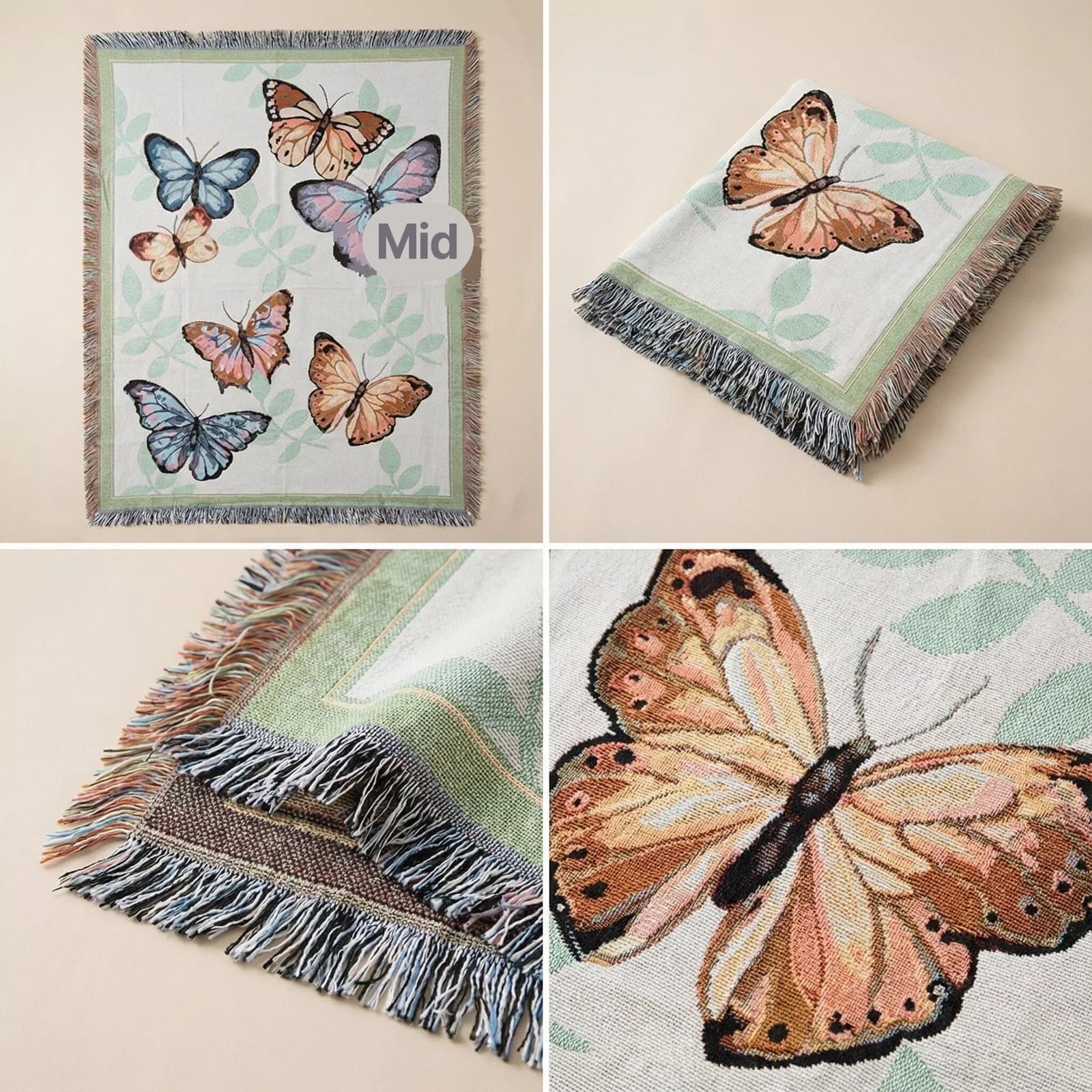 Manta Decorativa com Franjas para Sofá e Cama, 130x160cm