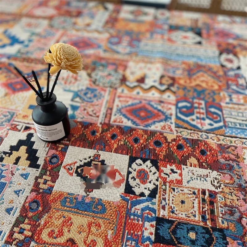 Toalha de Mesa Jacquard Bohemian Retrô com Padrão Geométrico