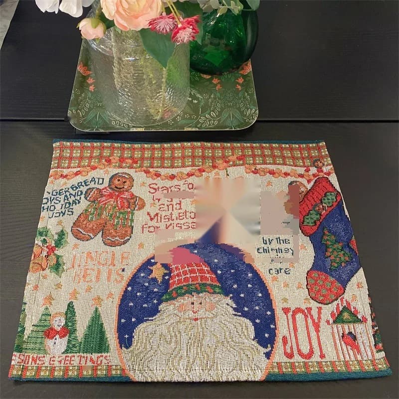 Caminho de Mesa de Natal Decorativo em Tecido Misto de Algodão
