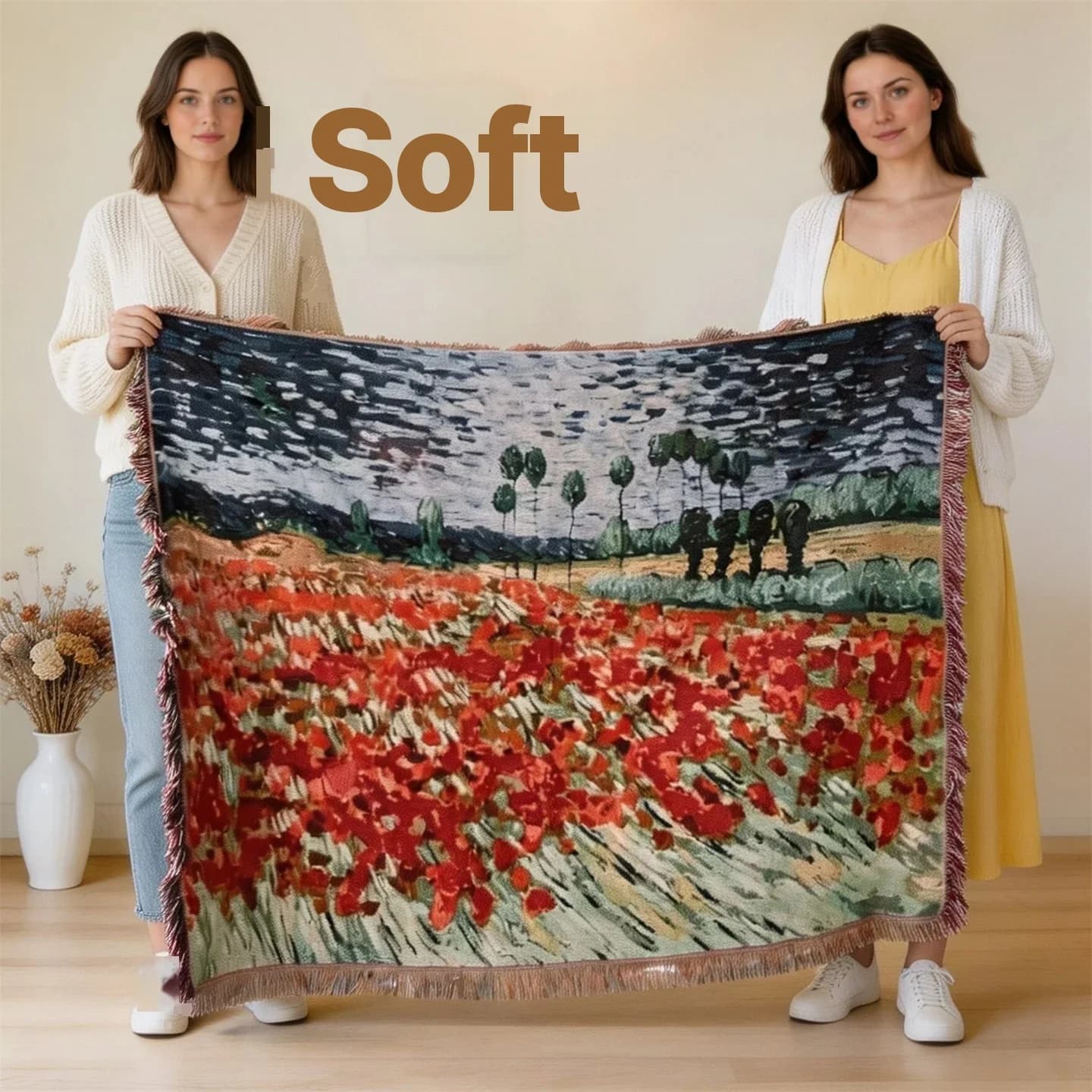 Manta Tapeçaria Estilo Van Gogh para Sofá e Decoração de Parede