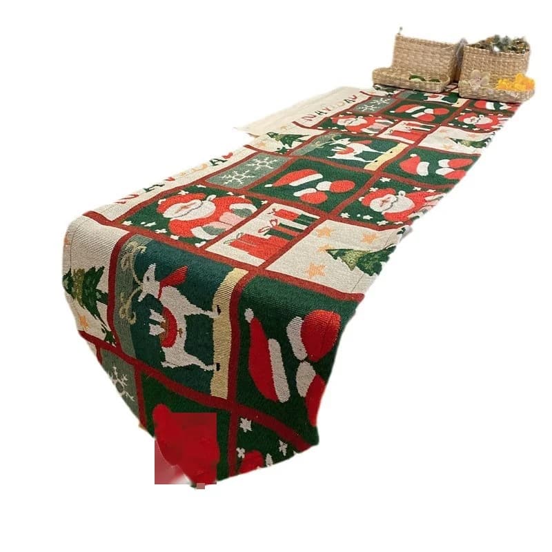 Caminho de Mesa de Natal em Mistura de Algodão Decoração Festiva