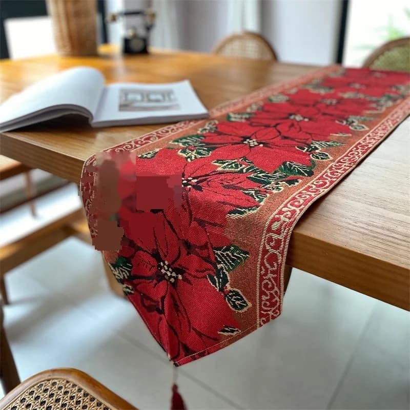 Caminho de Mesa de Natal Decoração Festiva em Algodão