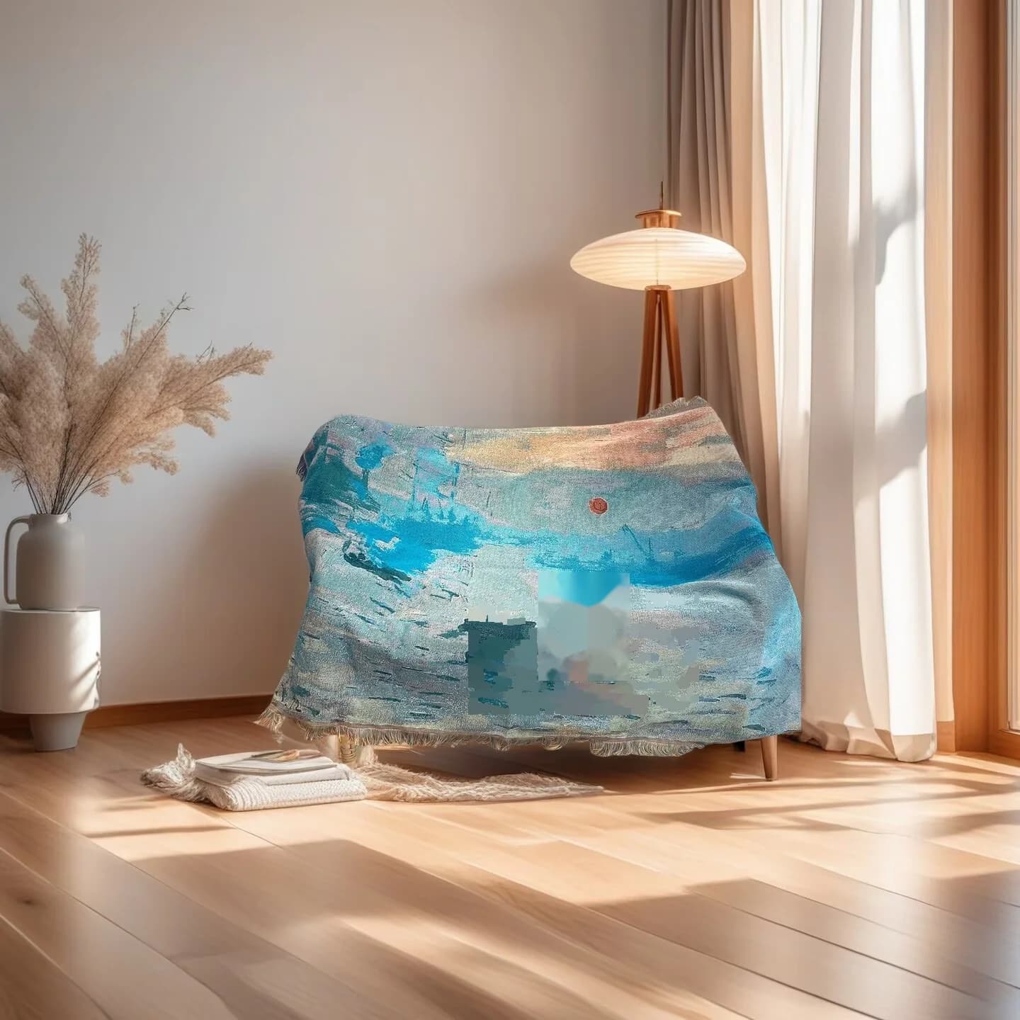 Manta Tapeçaria Estilo Pintura a Óleo para Decoração de Sofá e Parede