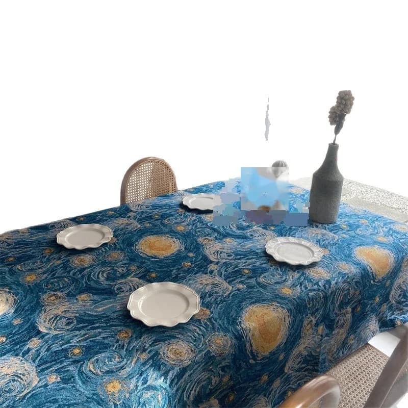 Toalha de Mesa Retangular Noite Estrelada Algodão e Poliéster