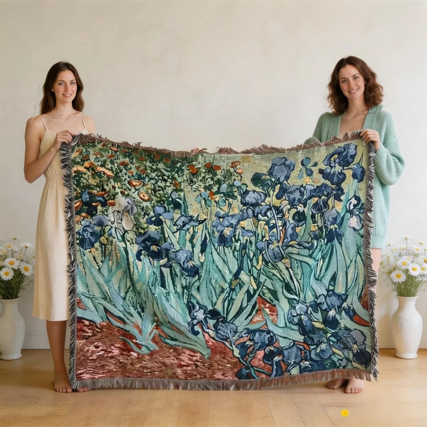 Manta Tapeçaria Estilo Van Gogh em Algodão para Arte de Parede e Sofá