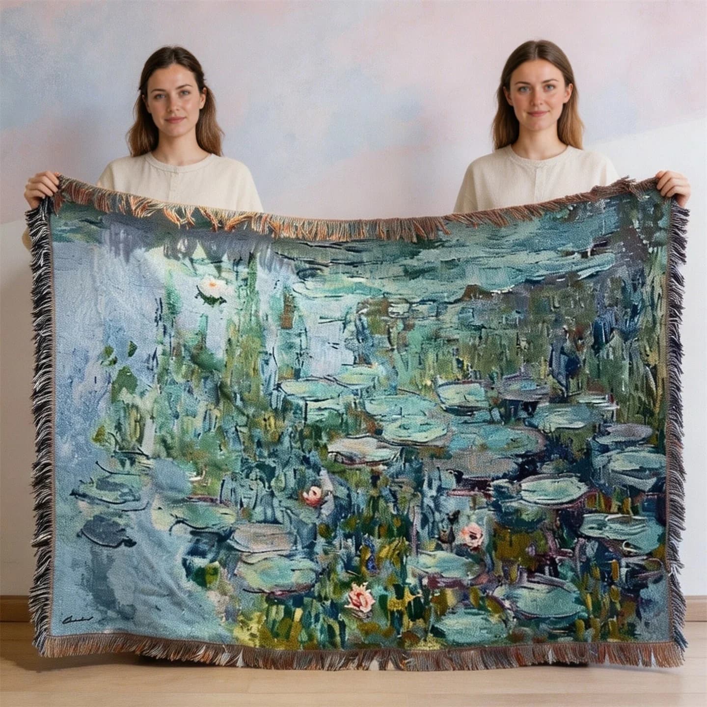 Manta Decorativa Tapeçaria Arte Impressionista para Sofá e Parede