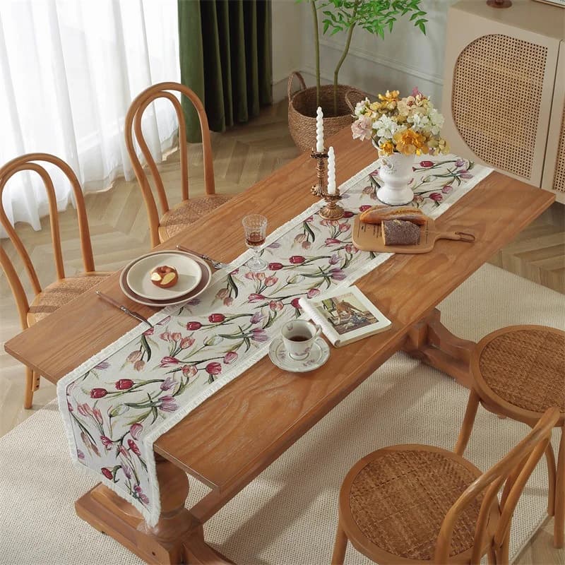 Caminho de Mesa Floral para Decoração de Mesa, Cama e Aparador