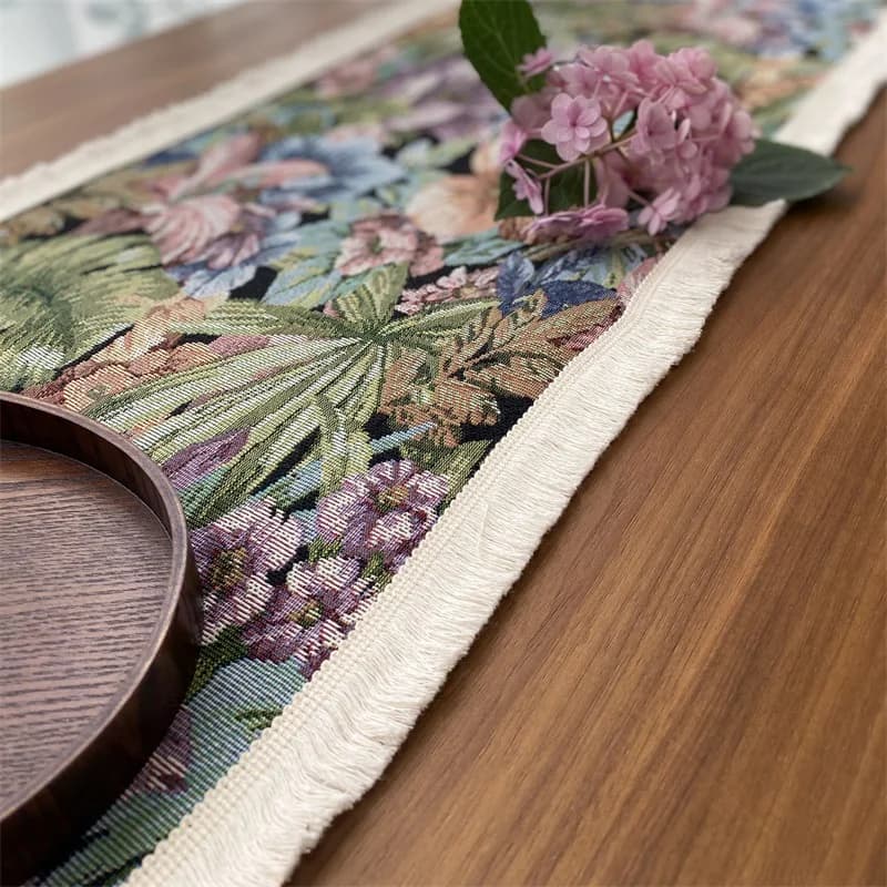 Toalha de Mesa e Caminho de Mesa Estilo Europeu com Franjas