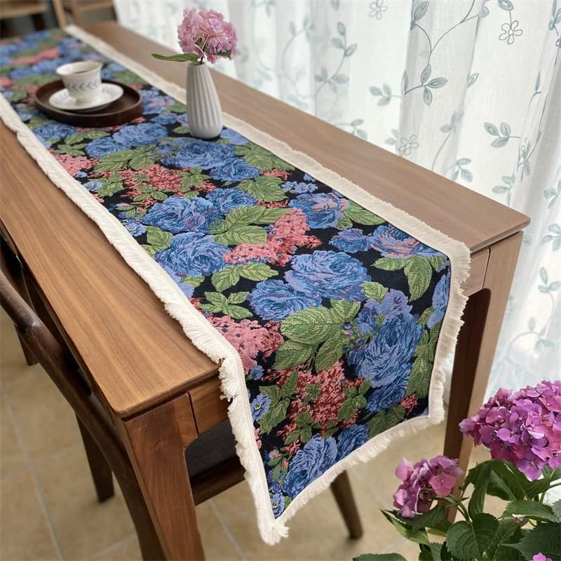 Caminho de Mesa em Algodão com Estampa Floral