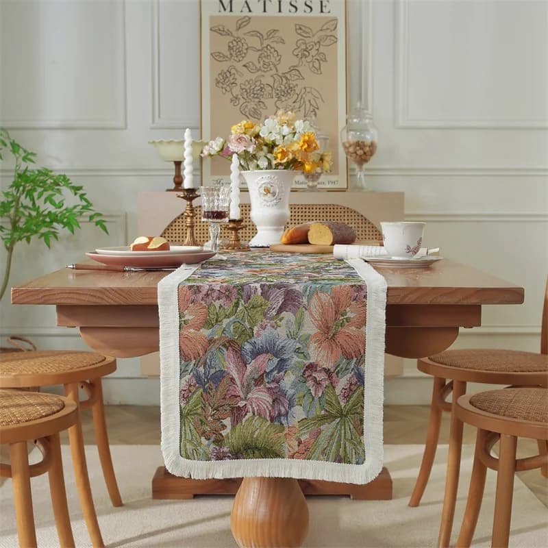 Caminho de Mesa em Algodão com Estampa Floral