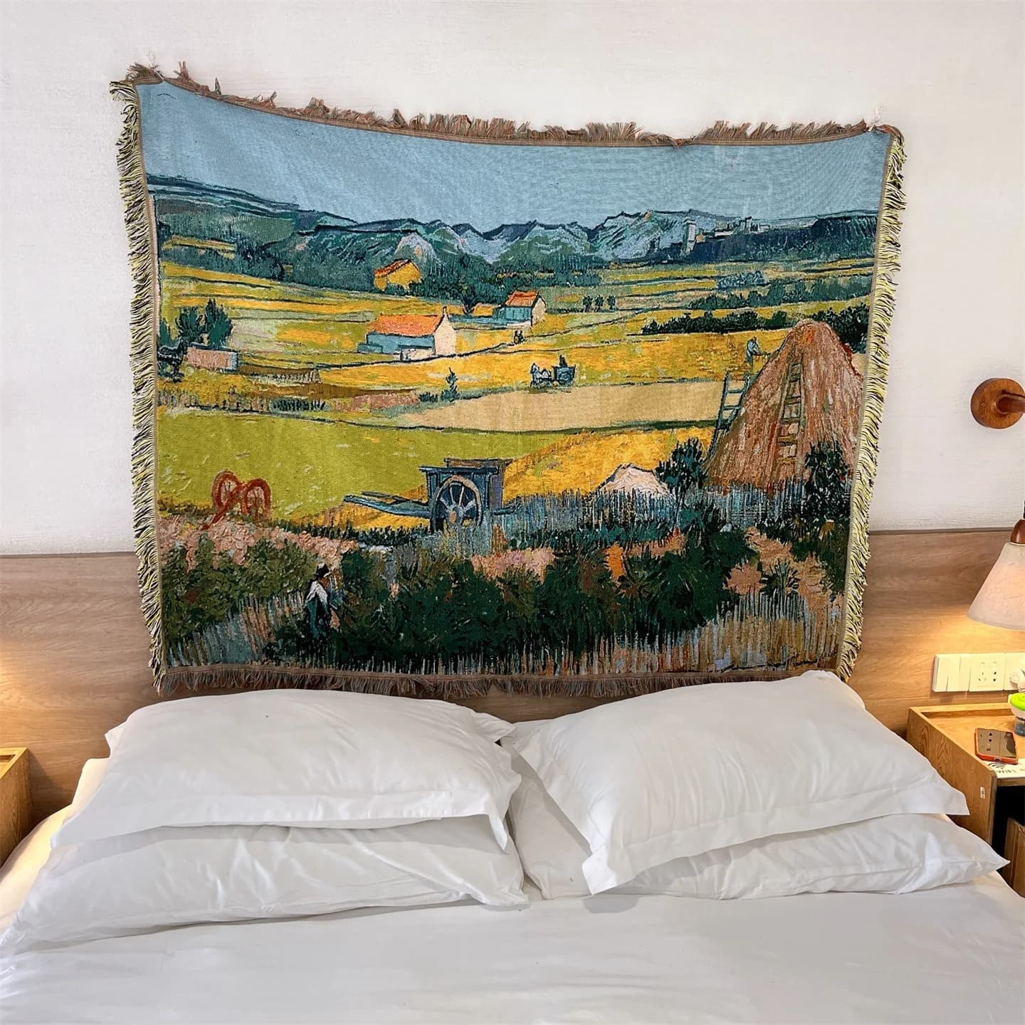 Manta Decorativa Tapeçaria Arte Van Gogh em Algodão para Parede
